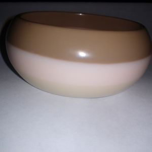 3 Tri Tone Plastic Wide Bangle Bracelet 60s Mod Co